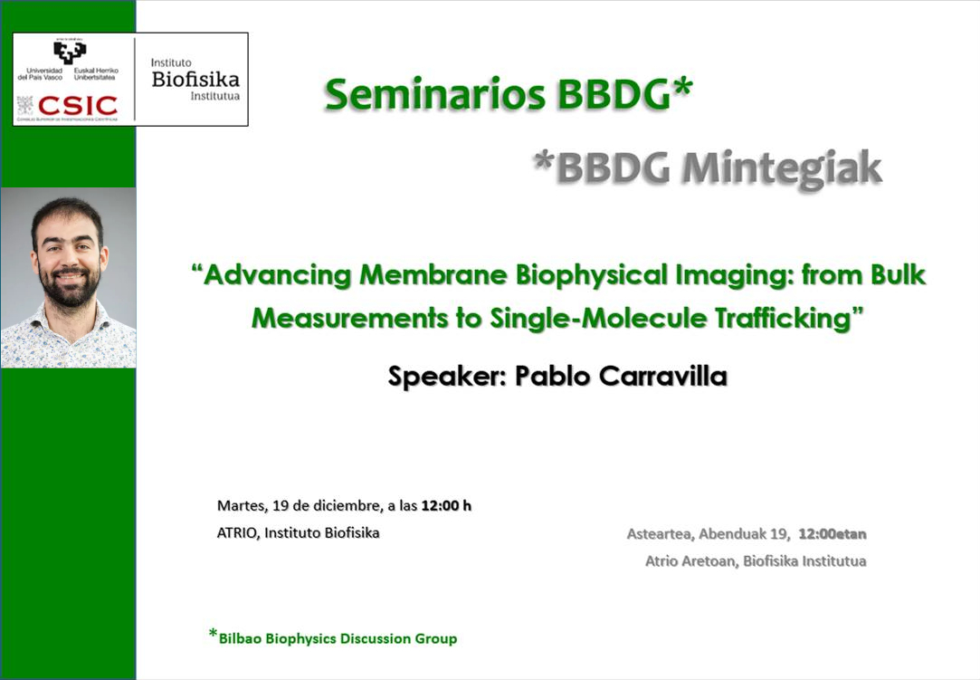 BBDG Seminars: "Advancing Membrane Biophysical Imaging: from Bulk Measurements to Single-Molecule Trafficking"