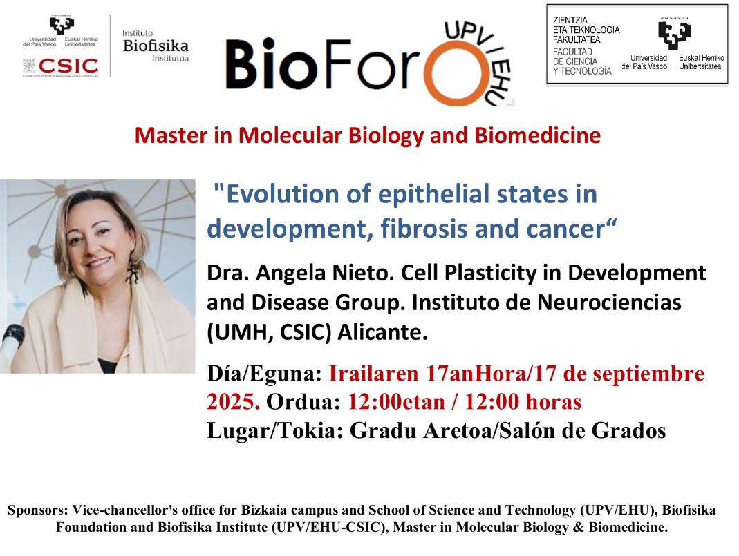 BioForo Seminar: "Evolution of epithelial states in development, fibrosis and cancer" BioForo Seminar: "Evolution of epithelial states in development, fibrosis and cancer"