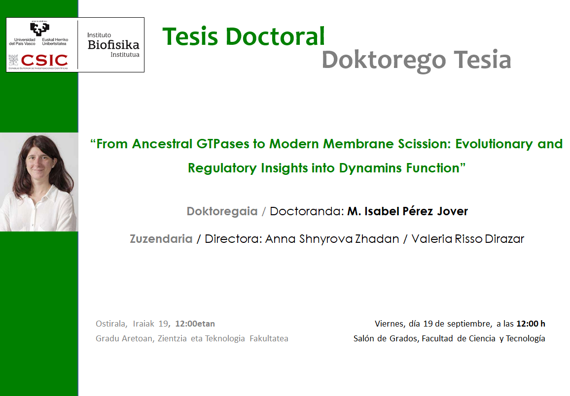 IBF Doctoral Thesis: "From Ancestral GTPases to Modern Membrane Scission: Evolutionary and Regulatory Insights into Dynamins Function" IBF Doctoral Thesis: "From Ancestral GTPases to Modern Membrane Scission: Evolutionary and Regulatory Insights into Dynamins Function"