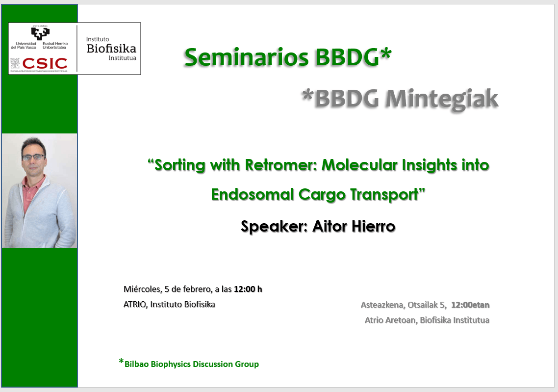 BBDG Seminar: "Sorting with Retromer: Molecular Insights into Endosomal Cargo Transport"