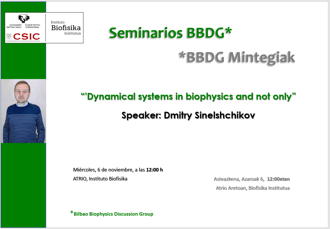 BBDG Seminar: "Dynamical systems int biophysics and not only"